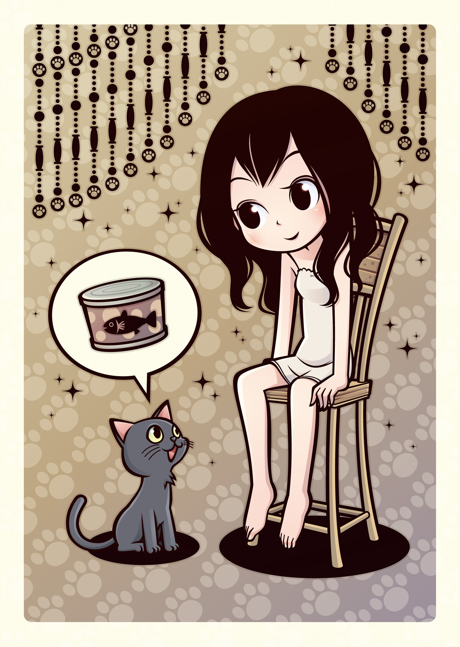 黒猫と少女